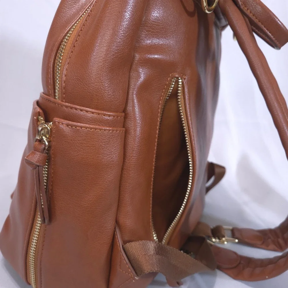 MAEDN All Day Backpack Medium Vegan Leather Saddle Diaper Bag Travel Cottagecore
